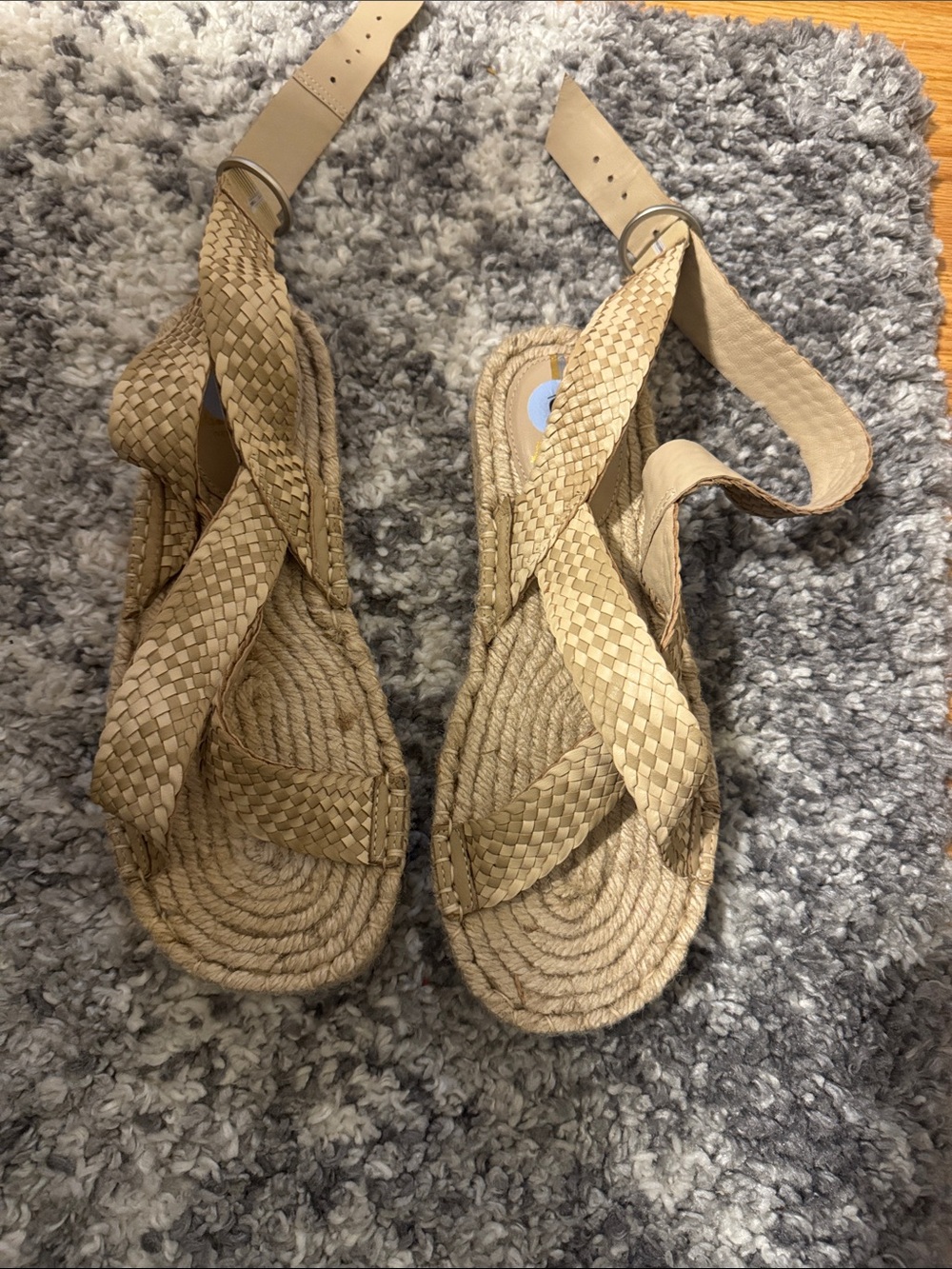 Sam Edelman Braided Rope Espadrille Sandals in Beige Tan
